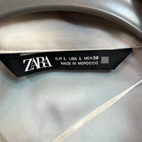 Zara watercolor satin effect top! Sz L - Picture 2 of 6